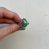 Kings Manassa Turquoise + Sterling Silver Ring - Size 8.25