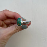 Kings Manassa Turquoise + Sterling Silver Ring - Size 8.25