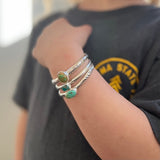 Kingman Turquoise + Sterling Silver Baby Cuff