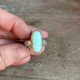 Poseidon Variscite + Sterling Silver Ring - Size 8