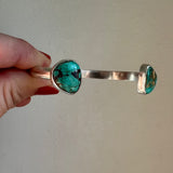Sierra Nevada Turquoise + Sterling Silver Reverse Cuff
