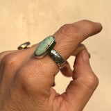 Poseidon Variscite + Sterling Silver Ring - Size 8
