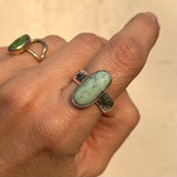 Poseidon Variscite + Sterling Silver Ring - Size 8