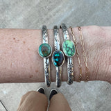 Royston Turquoise + Sterling Silver Hand Stamped Cuff