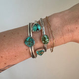 Sierra Nevada Turquoise + Sterling Silver Reverse Cuff