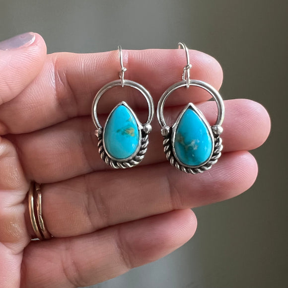 Blue Ridge Turquoise + Sterling Silver Earrings