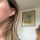 Coral + Sterling Silver Ear Climbers