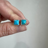 Kingman Turquoise + Sterling Silver Stud Earrings