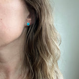 Kingman Turquoise + Sterling Silver Stud Earrings