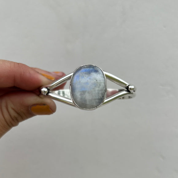 Moonstone + Sterling Silver Cuff