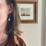 Blue Ridge Turquoise + Sterling Silver Hoop Earrings