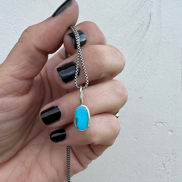 Sleeping Beauty Turquoise + Sterling Silver Pendant