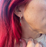 Mediterranean Coral + Sterling Silver Huggie Earrings