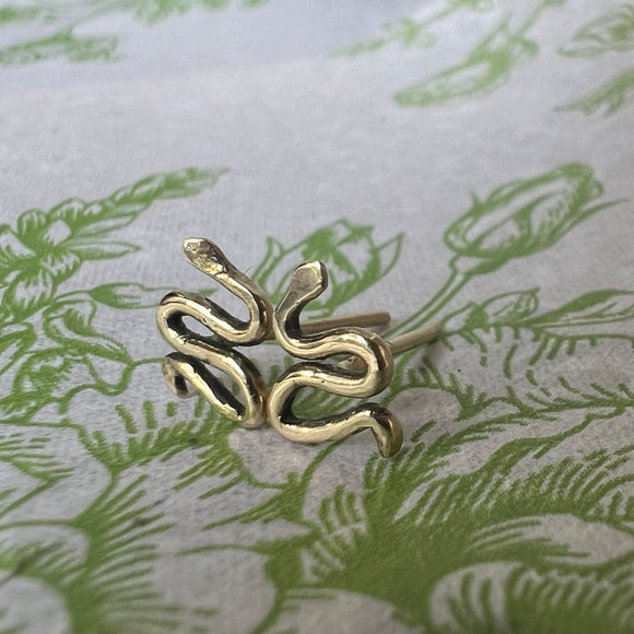 Made to Order: 14k Golden Snake Stud Earrings