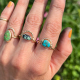 Royston Turquoise + 14K Gold Ring • Size 9
