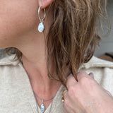 White Buffalo + Sterling Silver Hoop Earrings