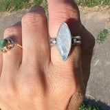 Moonstone + Sterling Silver Ring • Size 7.5