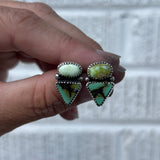Palomino Turquoise + Hubei Turquoise + Sterling Silver Earrings
