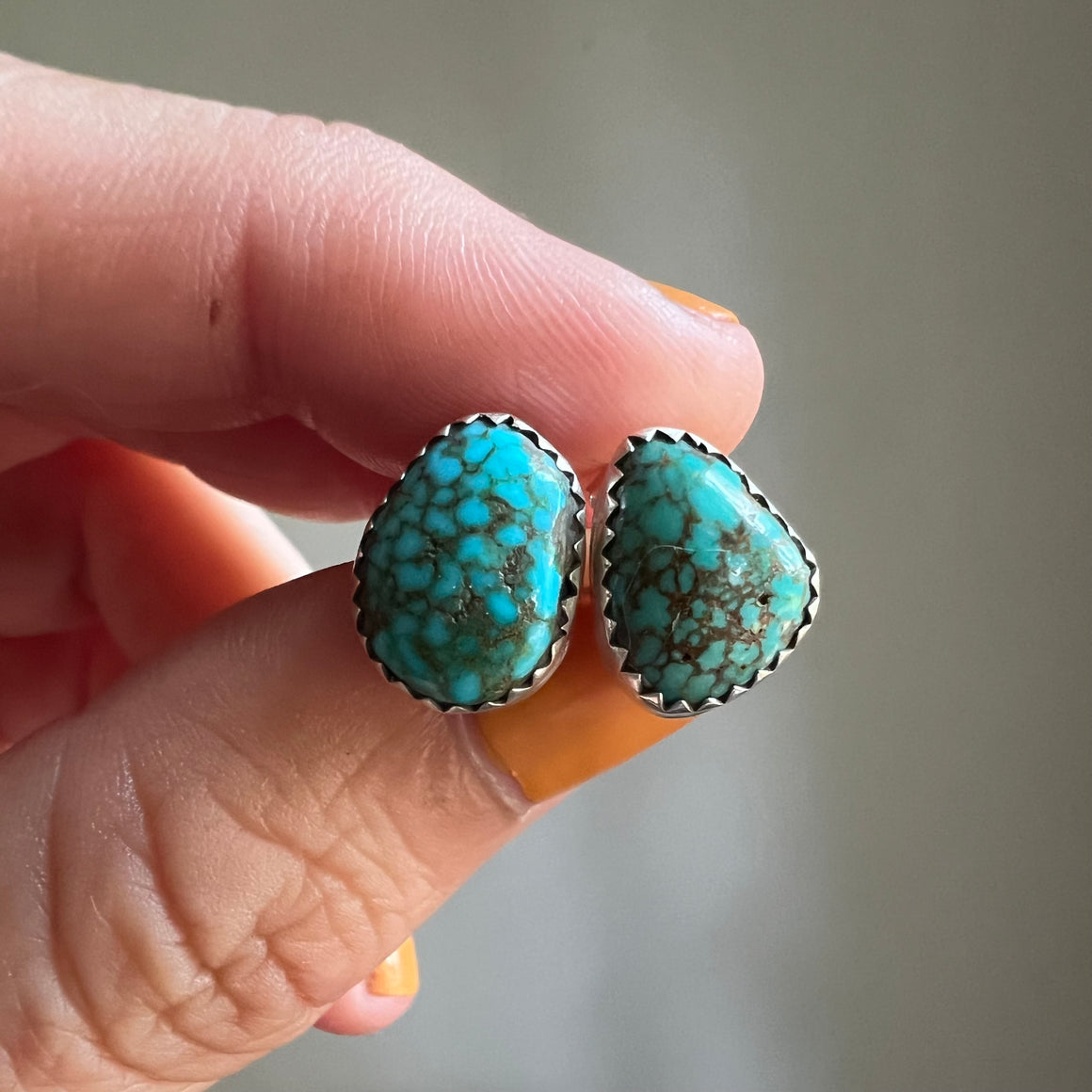 S925 Sterling Silver Tang Grass Pattern Pin Earrings