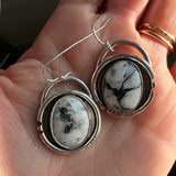 White Buffalo + Sterling Silver Shadow Earrings