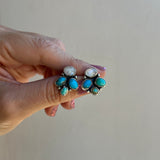 Turquoise + Moonstone + Sterling Silver Earrings