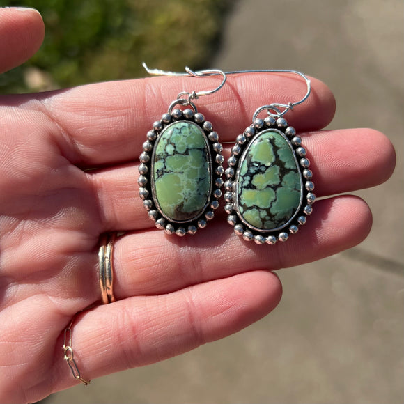 Angel Wing Variscite + Sterling Silver Earrings