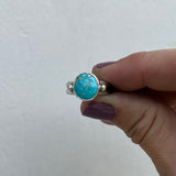 Turquoise Mountain Tuquoise + Sterling Silver Ring • Size 5.5
