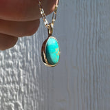 Emerald Valley Turquoise + 14k Gold Pendant