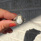 White Buffalo + Sterling Silver Ring • Size 8