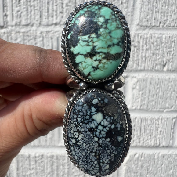 New Lander Variscite + Sterling Silver Ring • Size 10