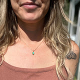 Emerald Valley Turquoise + 14k Gold Pendant