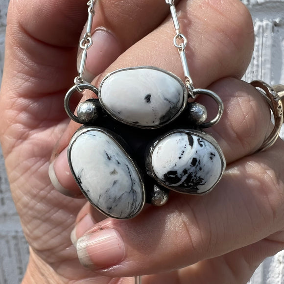 White Buffalo Turquoise + Sterling Silver Necklace