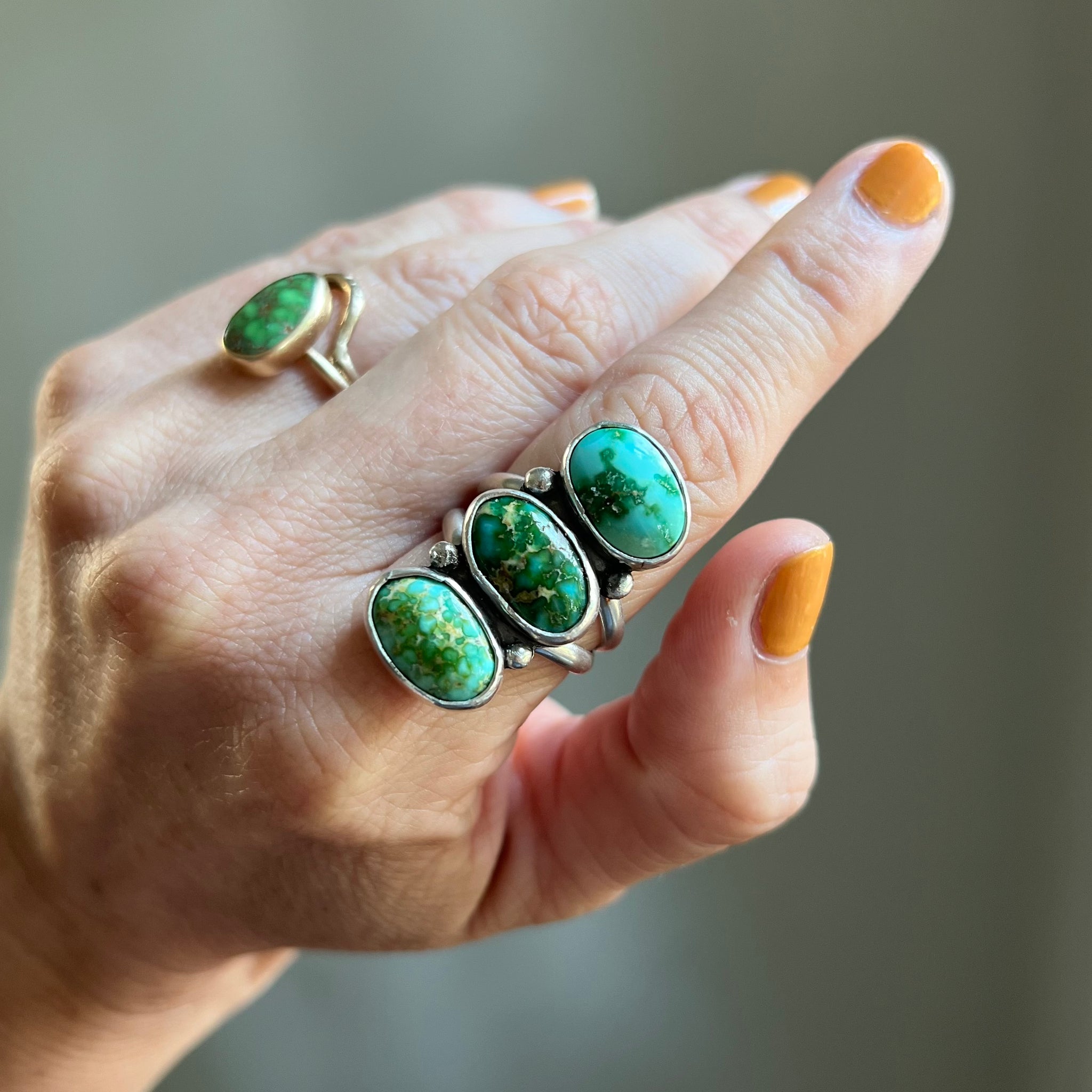Sonoran Gold Turquoise + Sterling Silver Ring • Size 9 – Swaying