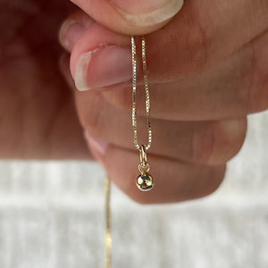14k Gold Sphere + 14k Gold Necklace