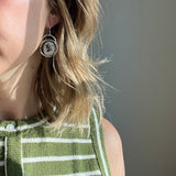 White Buffalo + Sterling Silver Shadow Earrings