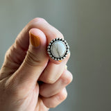 White Buffalo + Sterling Silver Ring • Size 5.5