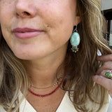 Larimar + Royston Turquoise + Sterling Silver Earrings
