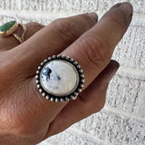 White Buffalo + Sterling Silver Ring • Size 7