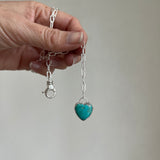 Turquoise + Sterling Silver Heart Necklace
