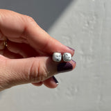 White Buffalo + Sterling Silver Stud Earrings