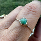 Lone Mountain Turquoise + 14K Gold Ring • 9.5