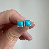 Kingman Turquoise + Sterling Silver Stud Earrings