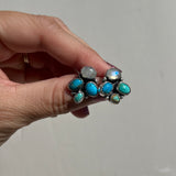 Turquoise + Moonstone + Sterling Silver Earrings