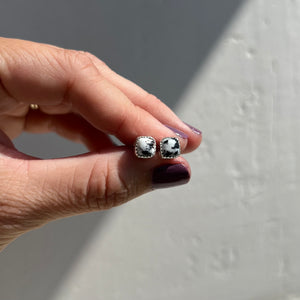 White Buffalo + Sterling Silver Stud Earrings