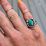 Emerald Valley Turquoise + Sterling Silver Ring • Size 4.5