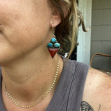 Turquoise + Carnelian + Sterling Silver Earrings