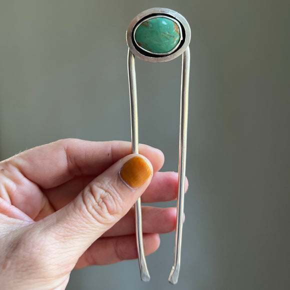 Royston Turquoise + Sterling Silver Hairpin