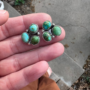Sonoran Gold Turquoise Cluster + Sterling Silver Earrings