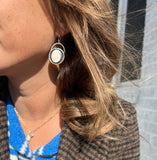 White Buffalo + Sterling Silver Shadow Earrings