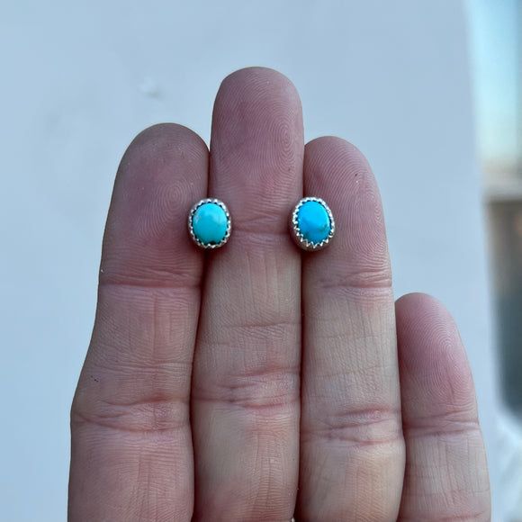 Turquoise + Sterling Silver Stud Earrings